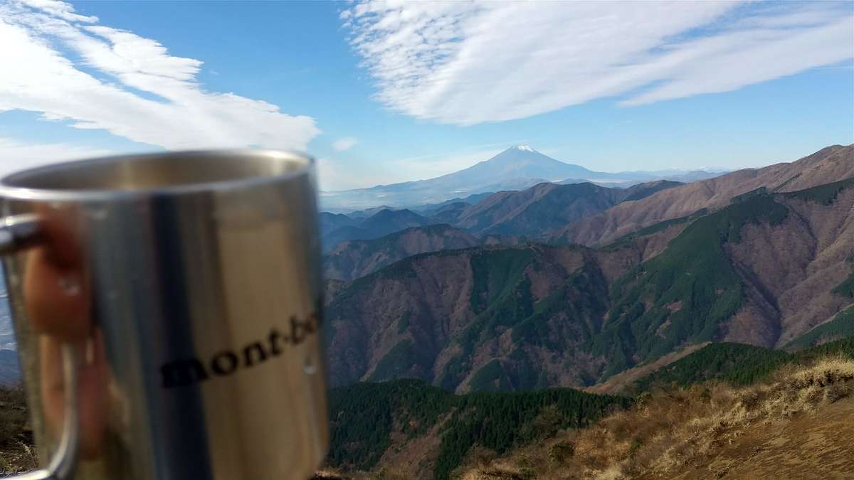 三ノ塔で富士山を眺めながらのコーヒータイム、最高！