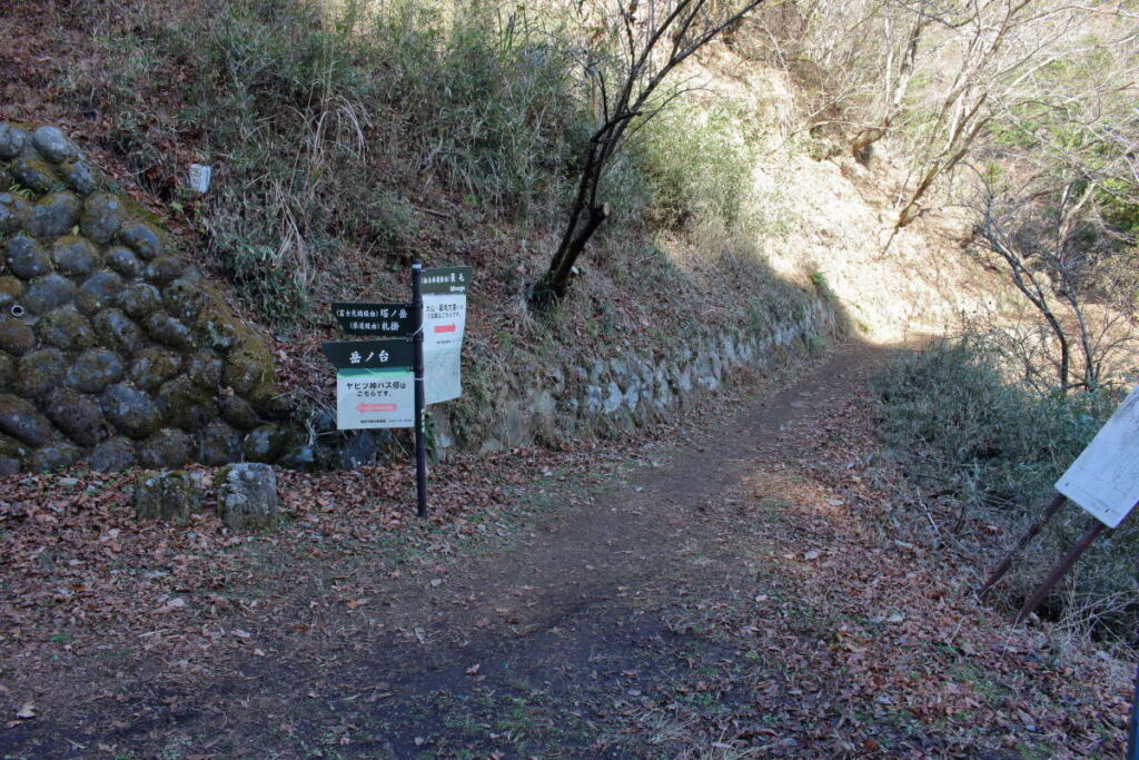 ヤビツ峠の車道の脇に迂回路があります