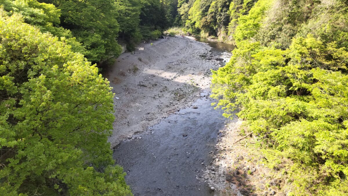 もえぎ橋から眺める氷川キャンプ場