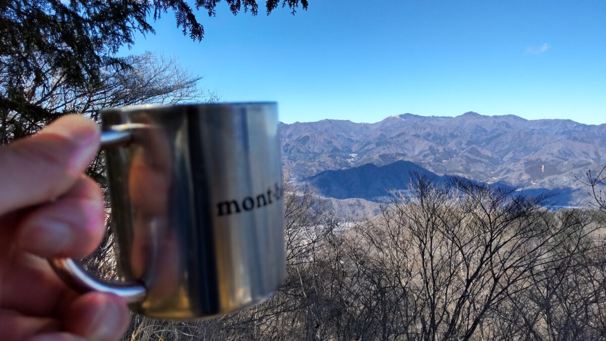 九鬼山山頂でコーヒータイム