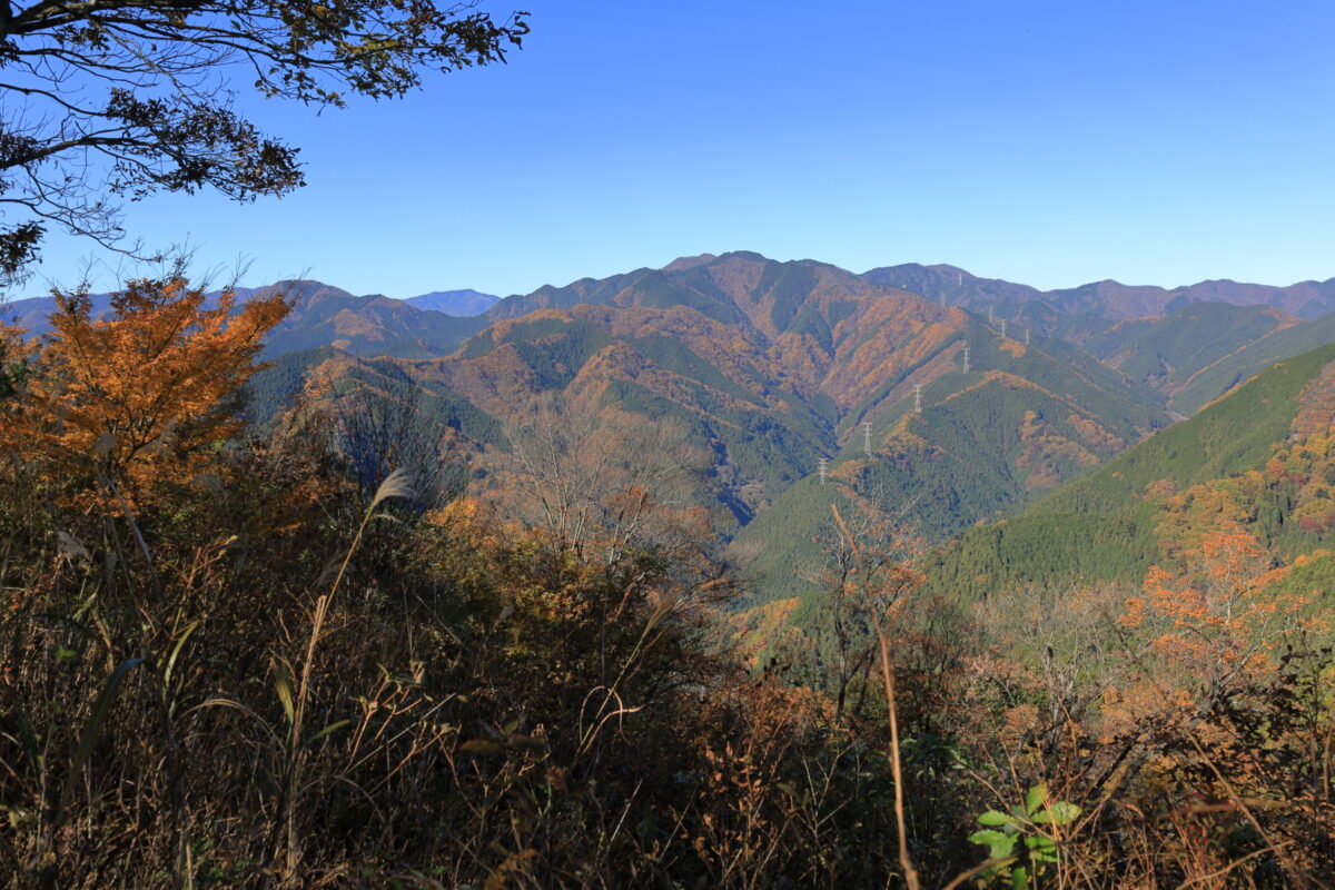 岩茸石山山頂からの奥多摩方面の眺め