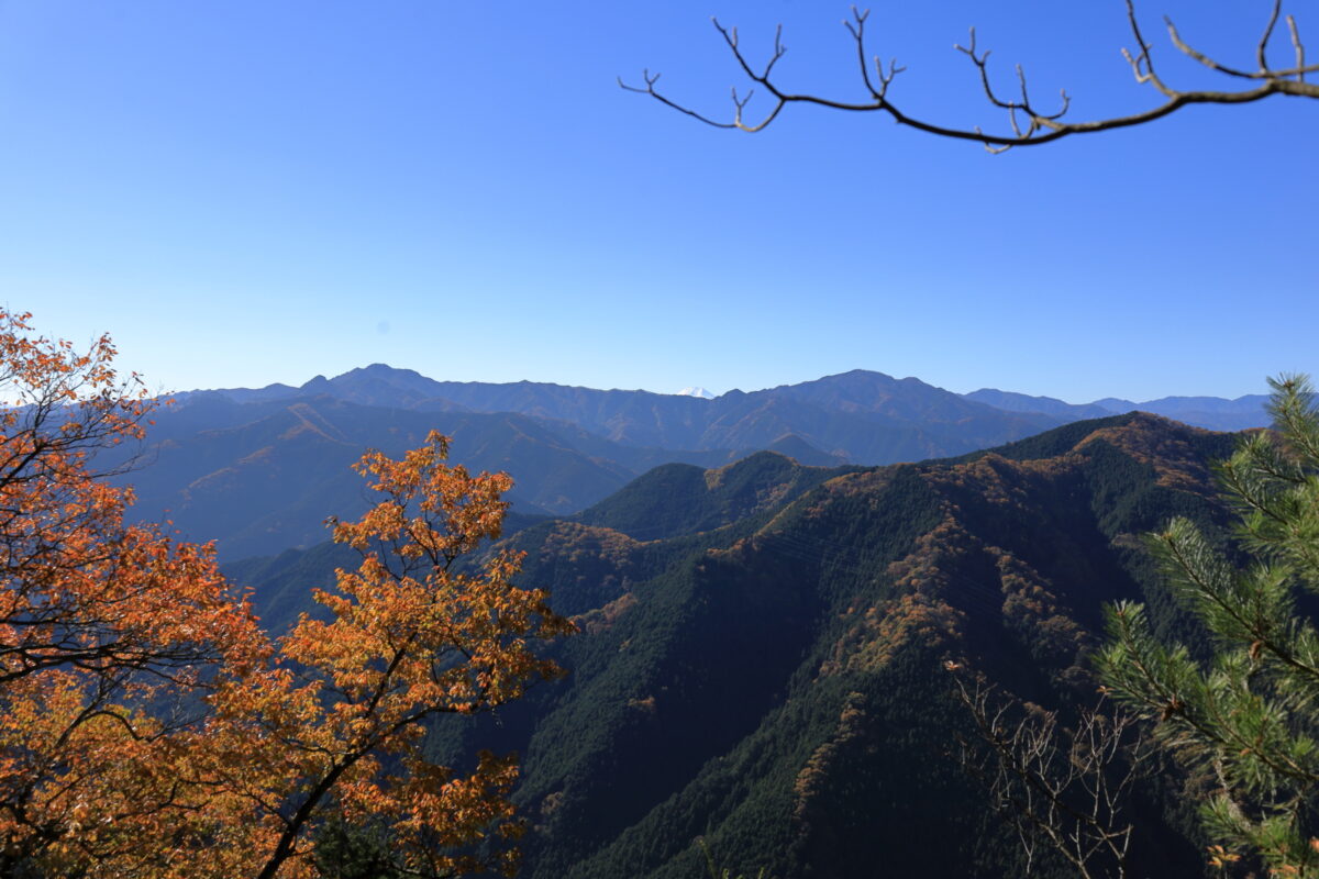 岩茸石山～棒ノ嶺の縦走路の展望台からの眺め