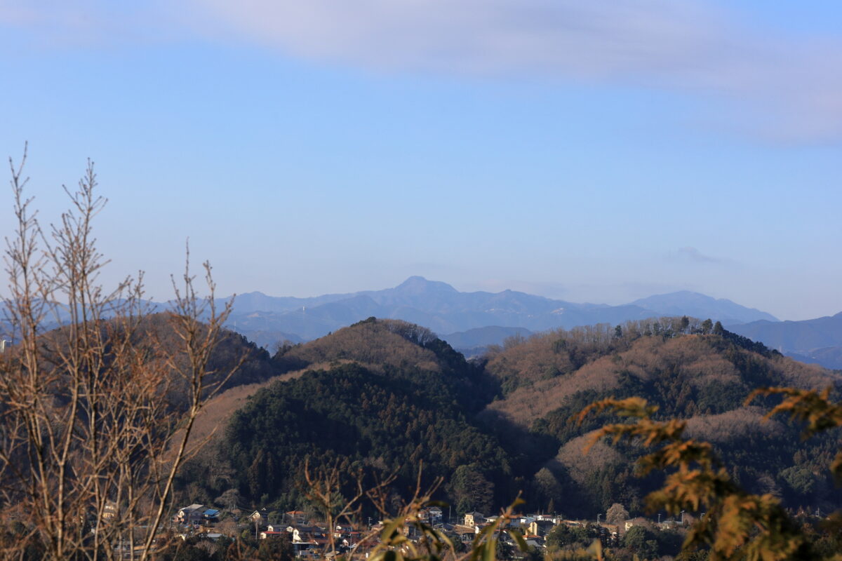 天覧山山頂からの奥多摩方面の眺め