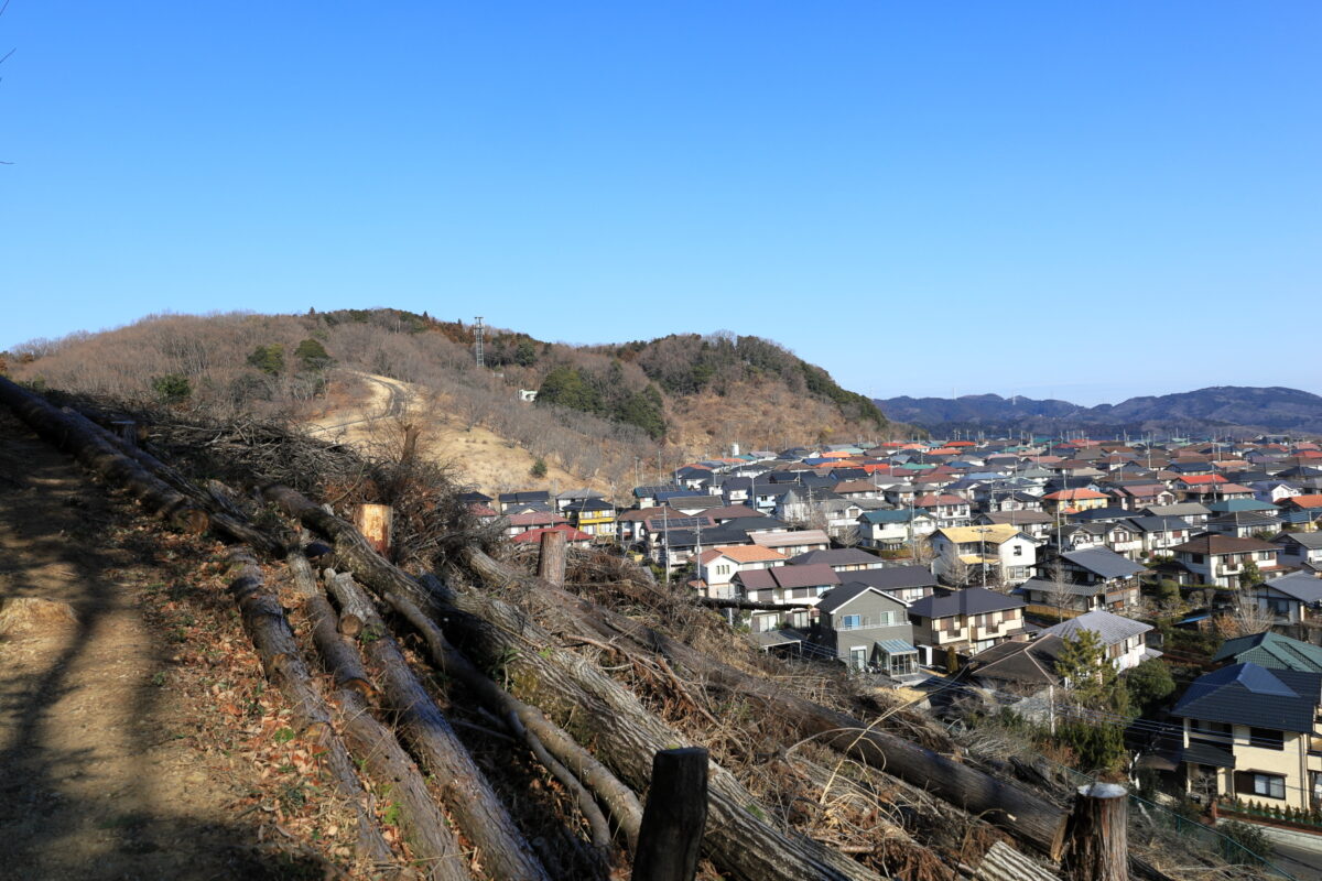 天覚山登山口からすぐの住宅街が一望できるポイント