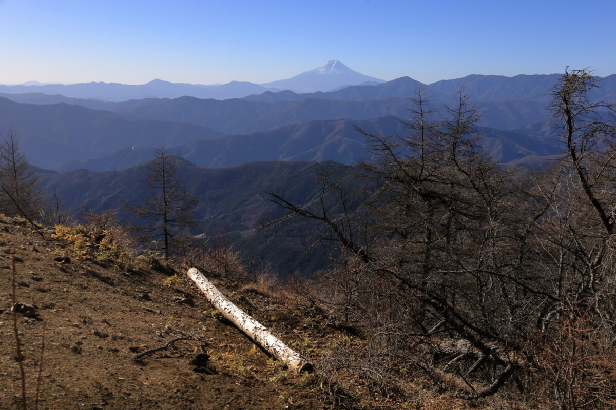 日陰名栗山手前からの富士山の眺め