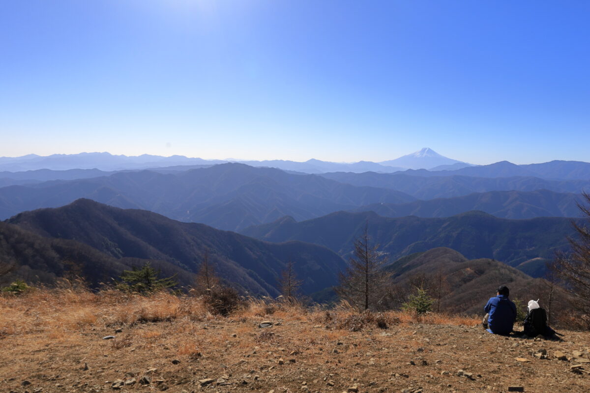 鷹ノ巣山山頂からの開放的な眺め