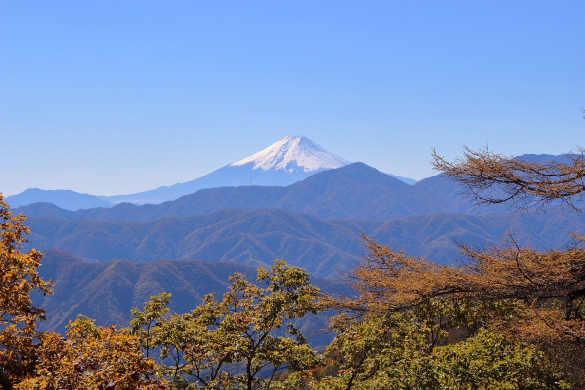 七ツ石小屋前の広場からの富士山の絶景