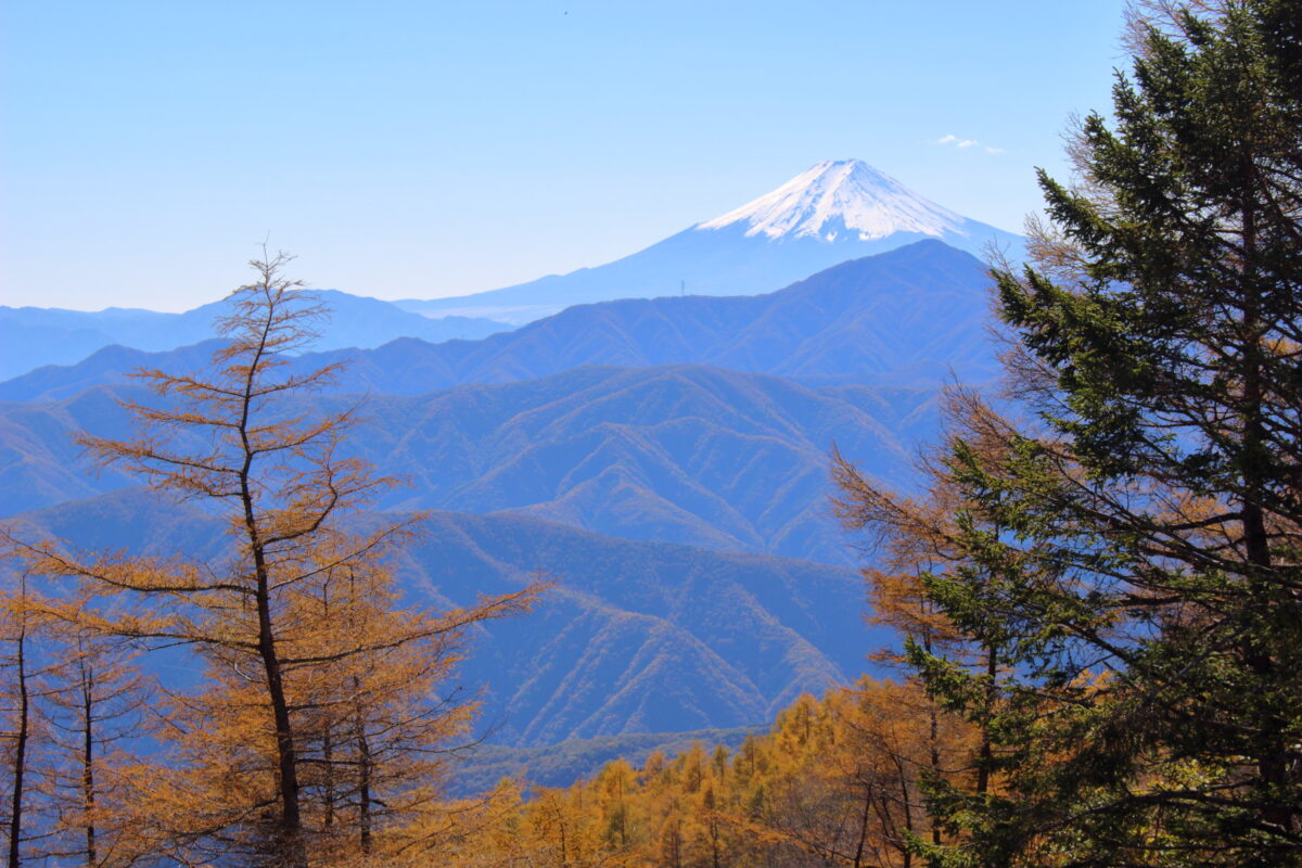 七ツ石山山頂からの富士山の絶景