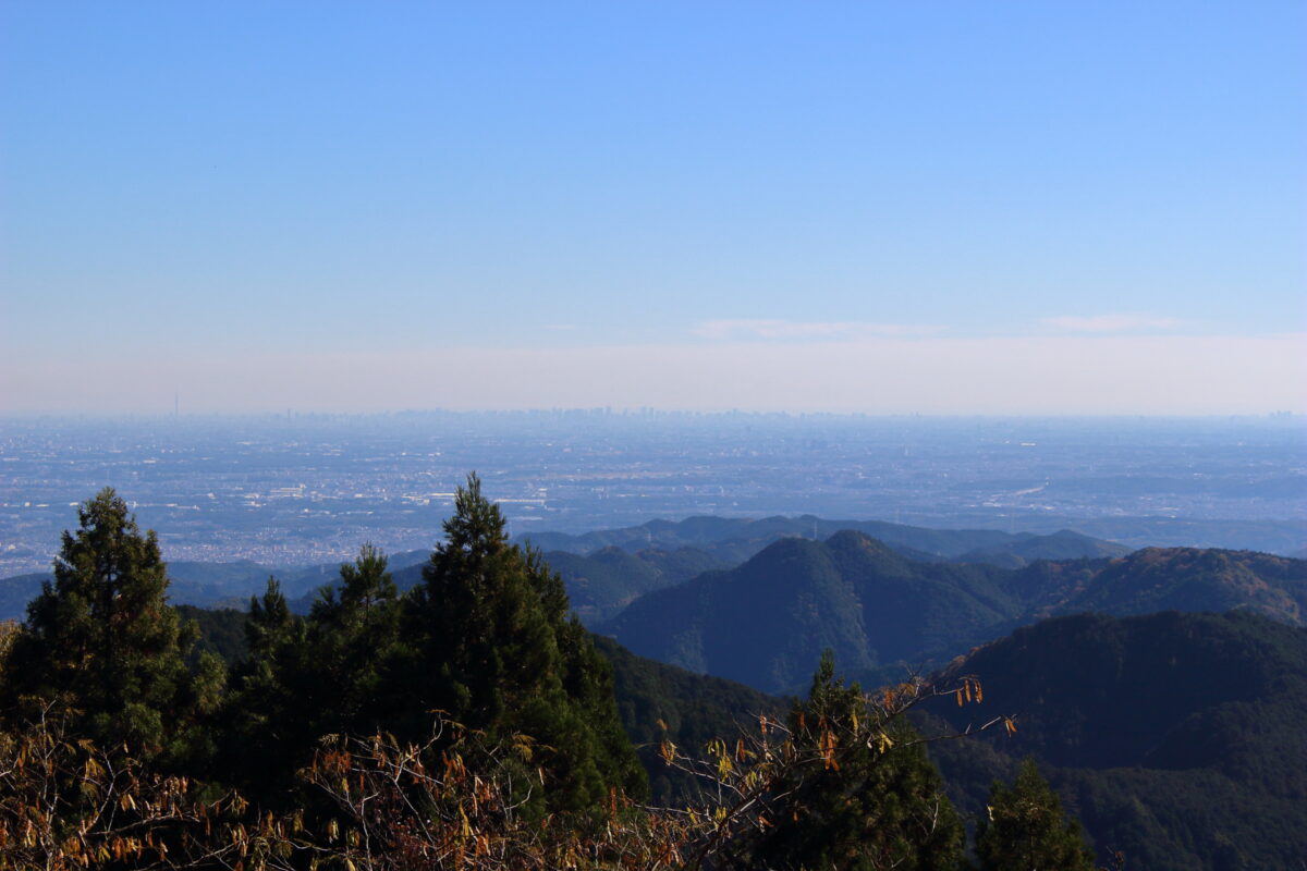 関八州見晴台からの都心方面の眺望