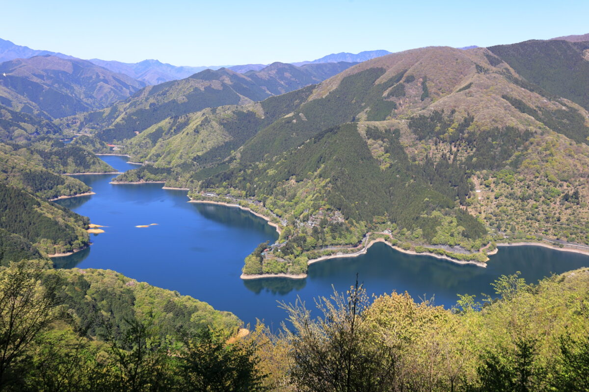 サス沢山の展望台からの奥多摩湖の眺望