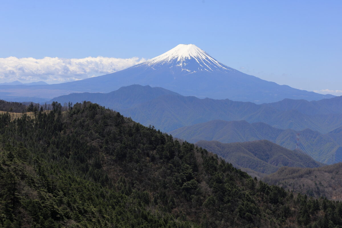 登山道から見える富士山も素晴らしい！