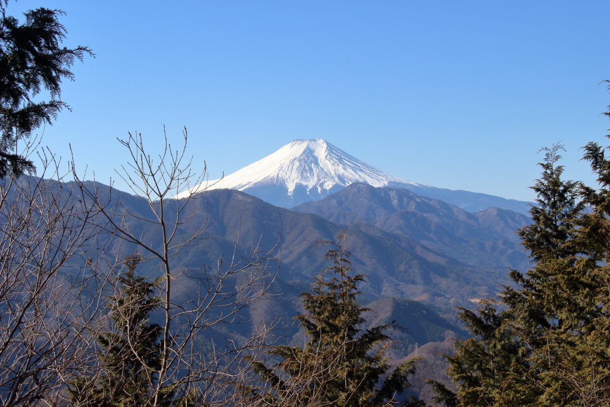 高畑山山頂からの富士山の眺め