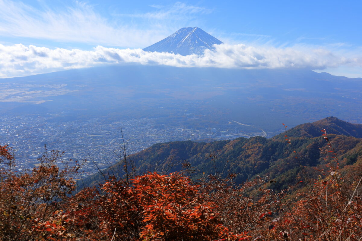 合流点近くから眺めた富士山