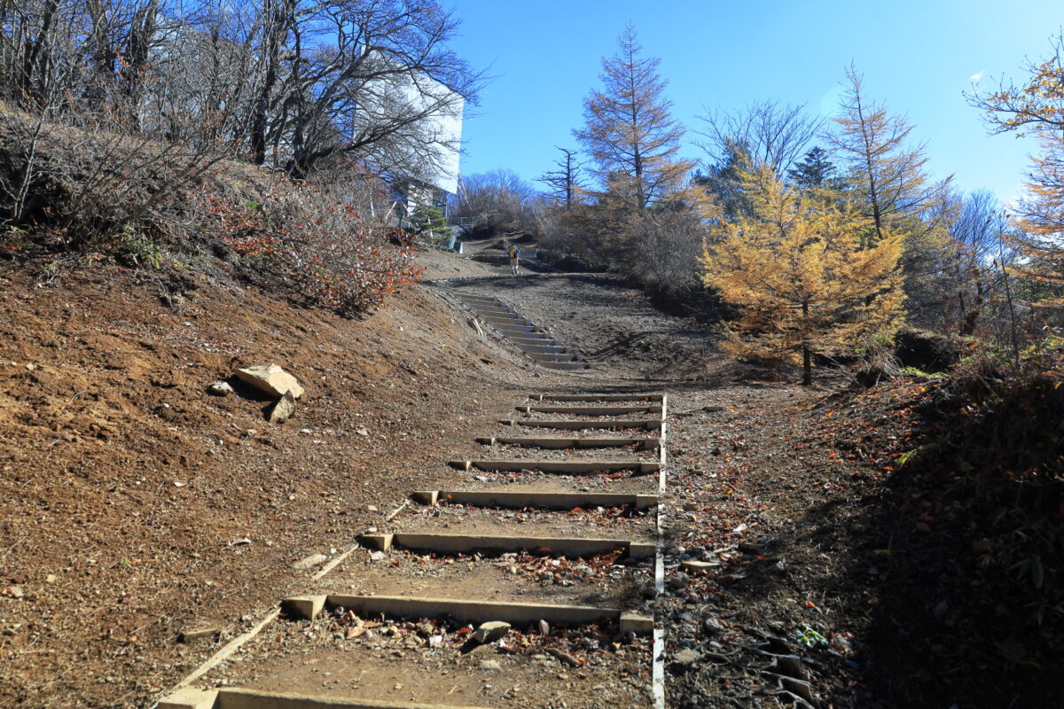三ッ峠山「開運山」への最後の登りの階段