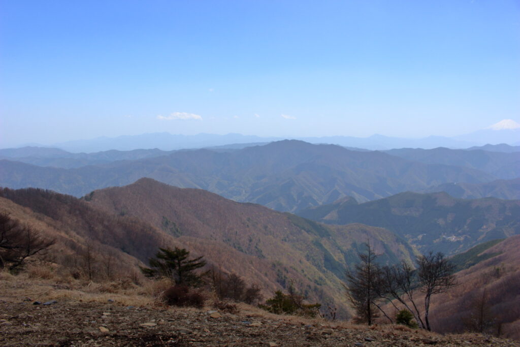 鷹ノ巣山山頂から眺める三頭山