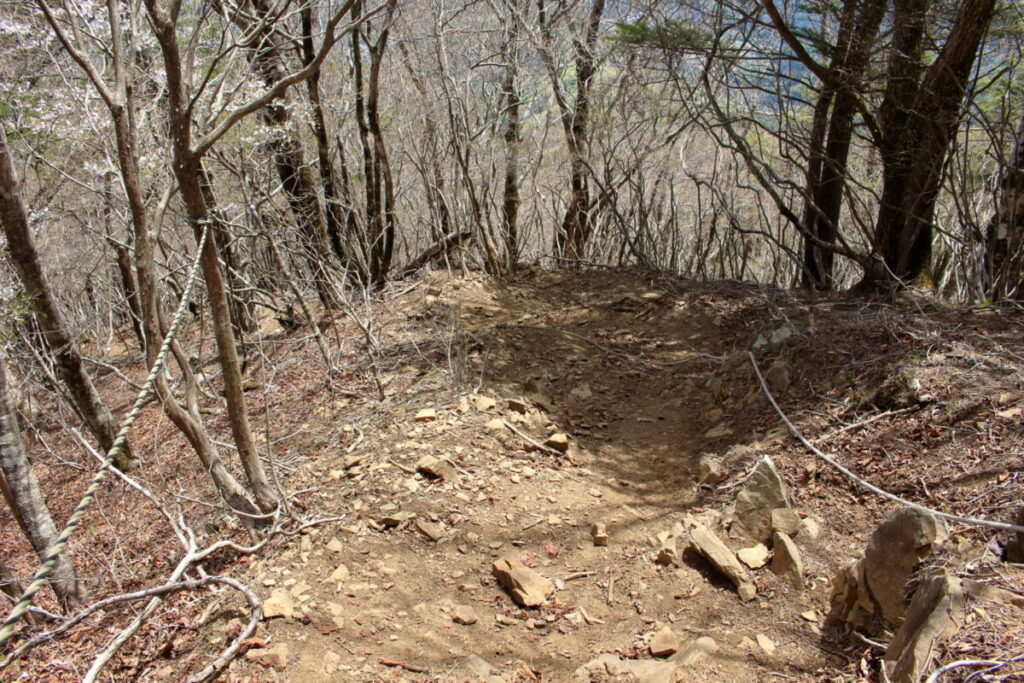 滝子山東峰からの急坂